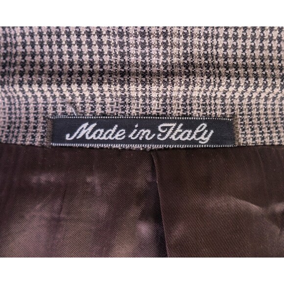MANI Vintage Sport Coat Jacket Blazer Men Size 44R Brown Plaid Two Button WOOL - Picture 14 of 15